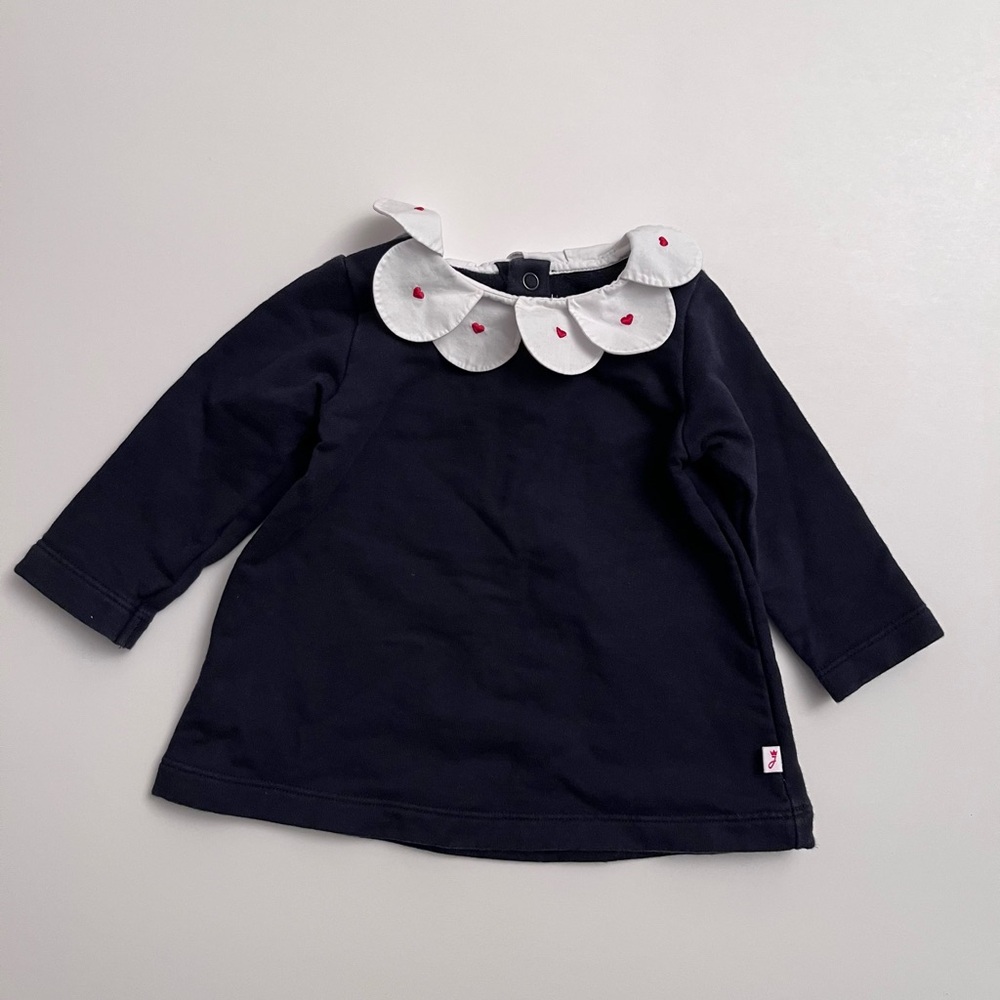 Jacadi Navy Top with White and Red Accents